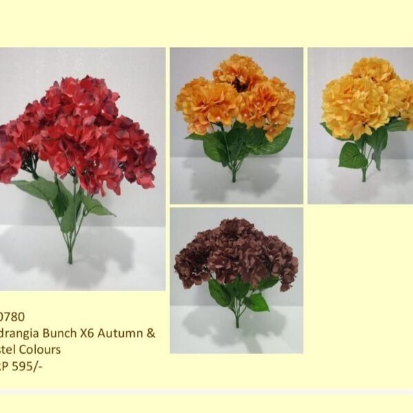 Hydrangia Bunch X6 Autumn & Pastel Colours