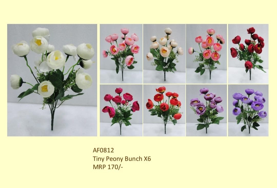 Flowers 38 (1) Tiny Peony Bunch X6 - Image 1