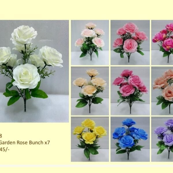 Open Garden Rose Bunch x7