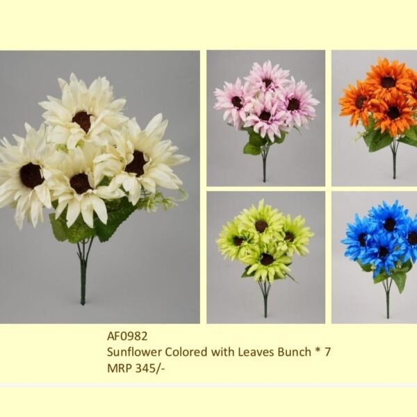 Sunflower Colored with Leaves Bunch * 7
