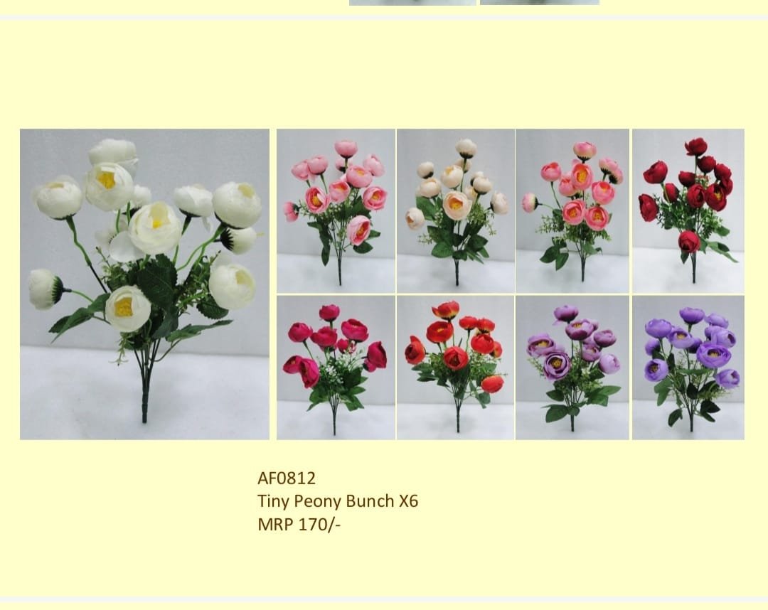Flowers 41 Tiny Peony Bunch X6 - Image 1