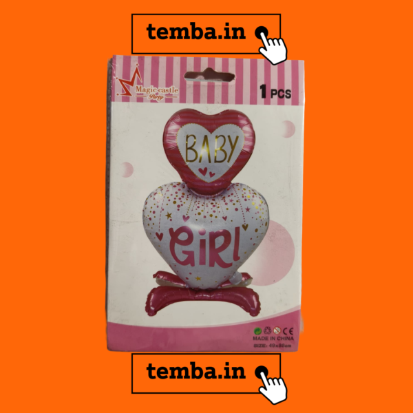 baby girl standing foil 4 feet