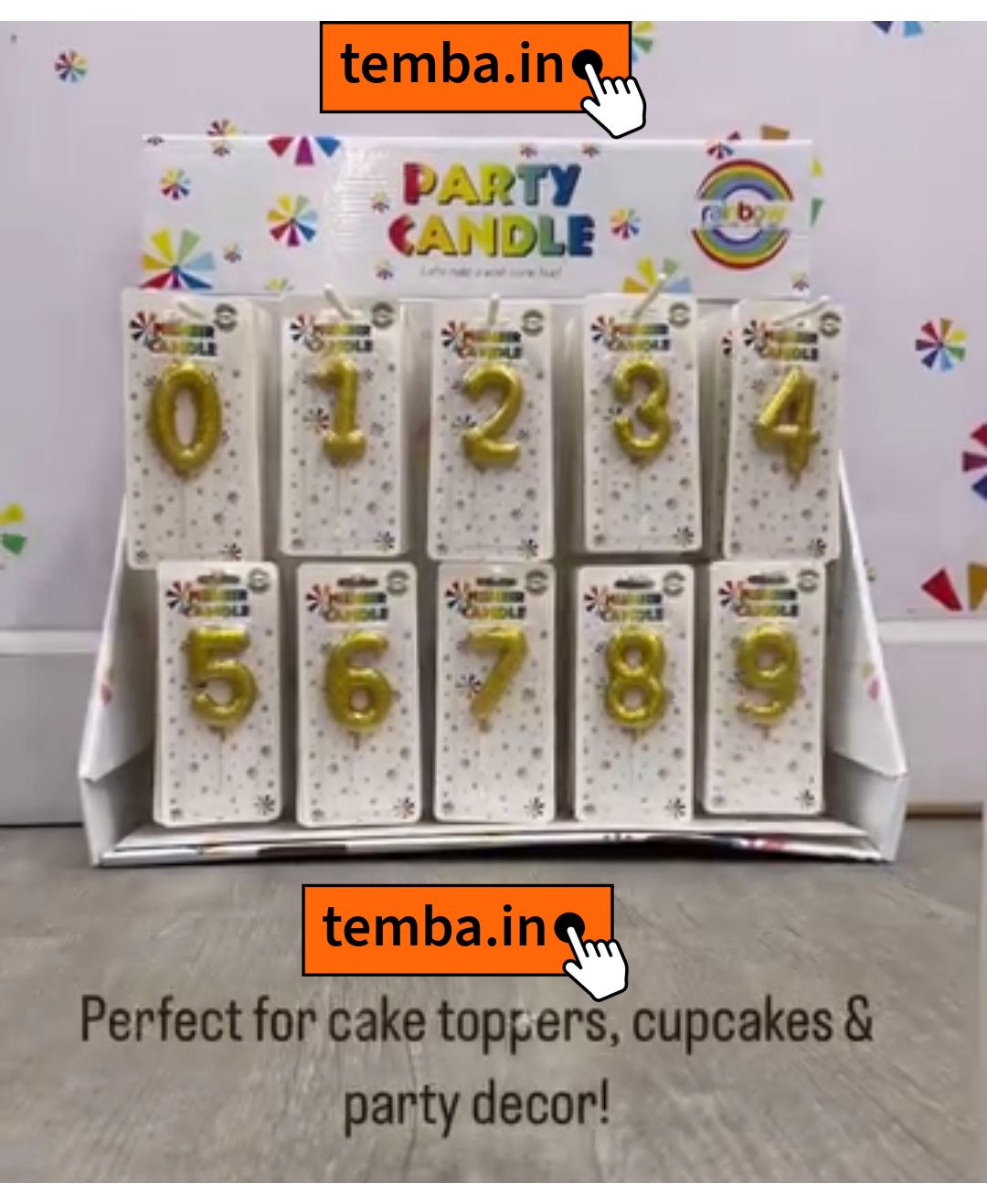 Temba 22-Aug-3 premium golden glitter candle - Image 1